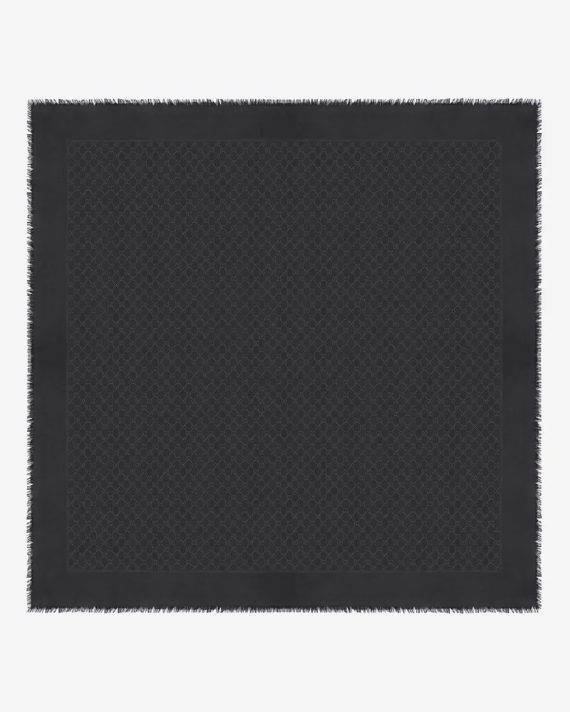 Gucci Women's Wool And Silk Gg Lamé Shawl Black Scarf Scarfs Black