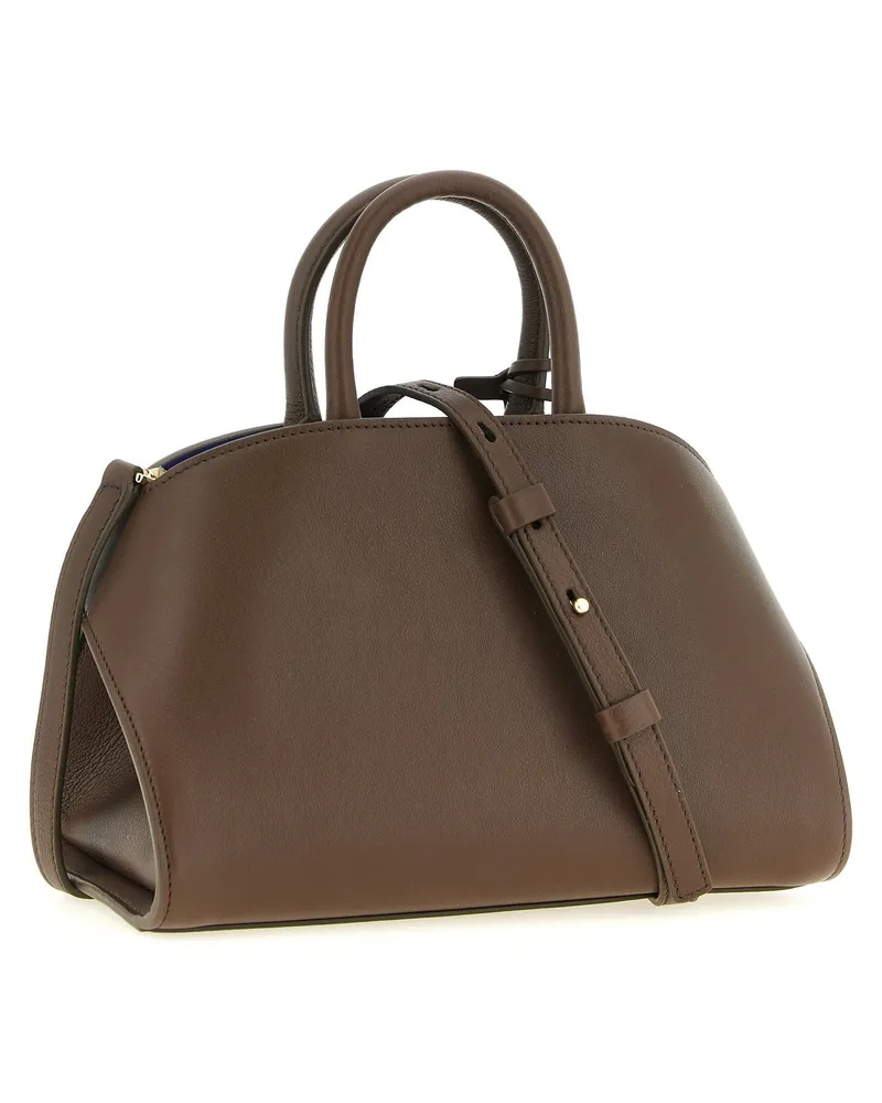 Ferragamo Hug Calfskin Leather Top Handle Bag — Brown Brown