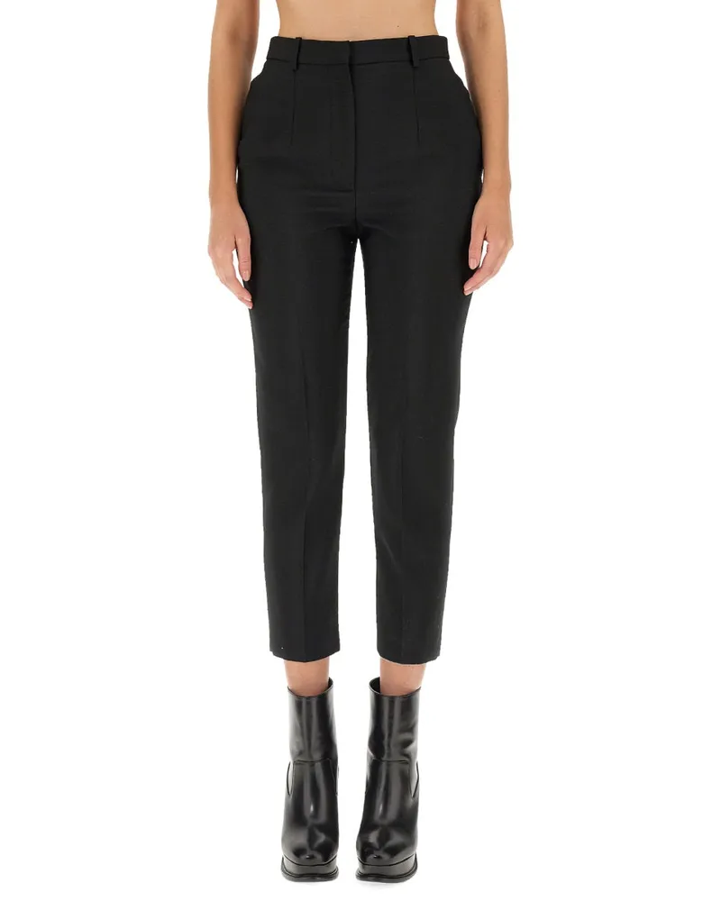 Alexander McQueen Virgin Wool Cigarette Trousers — Black Black
