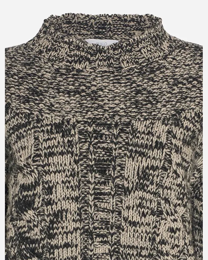 Malo Women Sweater Wool And Cashmere High Neck Multicolour Virgin Multicolor