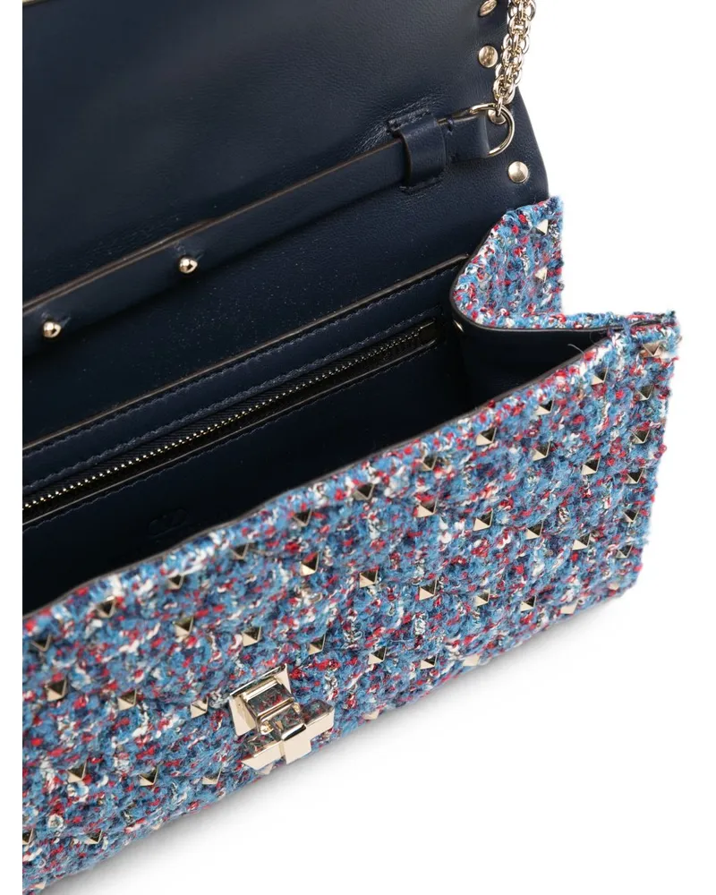 Valentino Garavani Rockstud Spike Shoulder Bag — Blue Blue