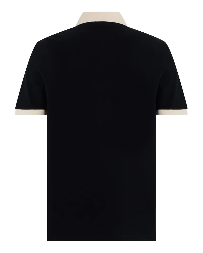 Valentino Garavani Men's Polo Shirt Black-Butter Cotton Piqué Black/butter T-shirts And Polos Black