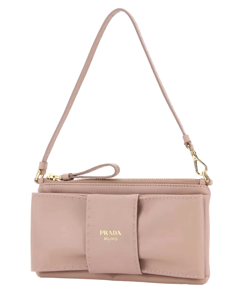 Prada Lampo Shoulder Wallet — Pink Pink