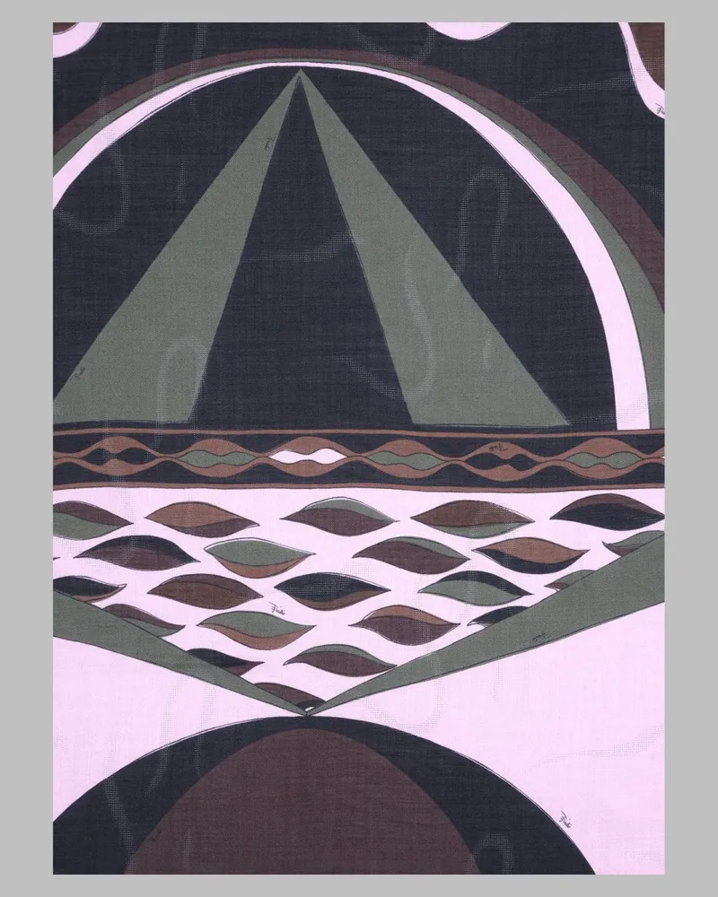 Emilio Pucci Dune Print Silk-Wool Scarf — Brown Brown