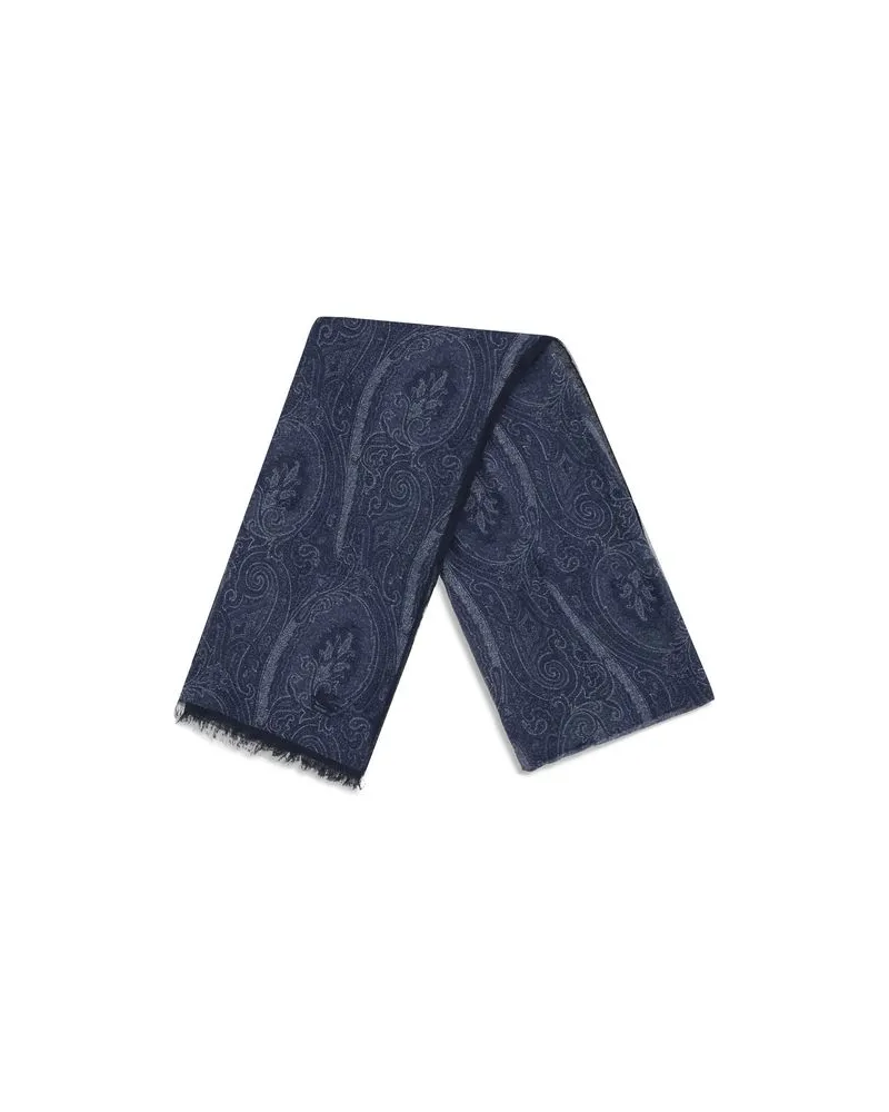 Etro Men's Blue Modal Scarf Navy