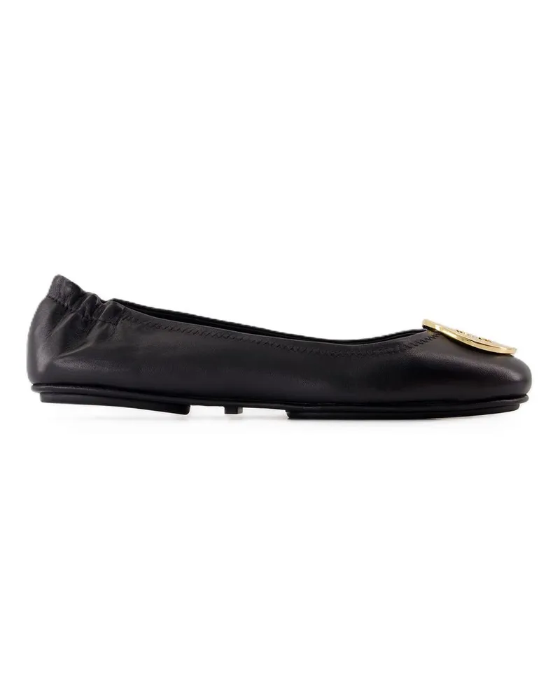 Tory Burch Women's Ballerinas Reva Travel -  Leather Black Lambskin Shoes Flat-Shoes Black