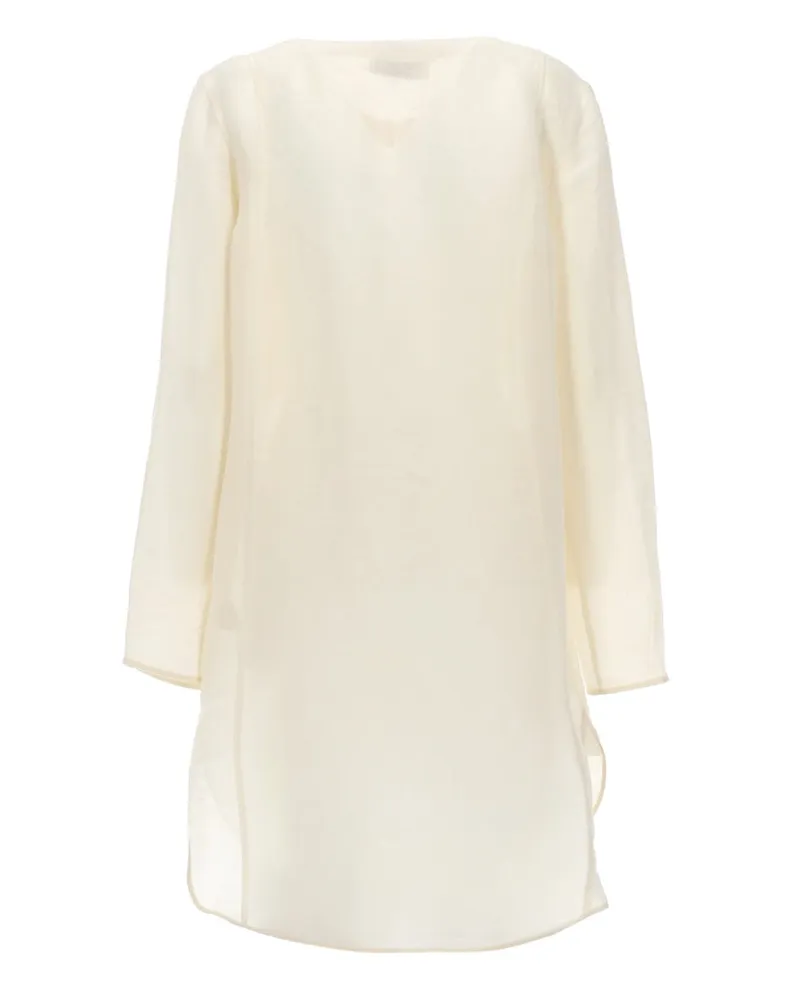 Tory Burch Linen and Silk Tunic — Ivory Ivory