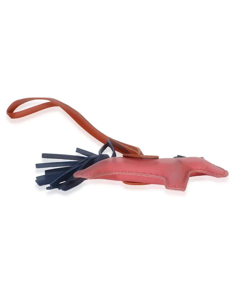 Hermès Men's Azalee Cornaline Bleu De Malte Milo Lambskin Grigri Rodeo Pm Bag Charm Blue; Pink Leather Charms 