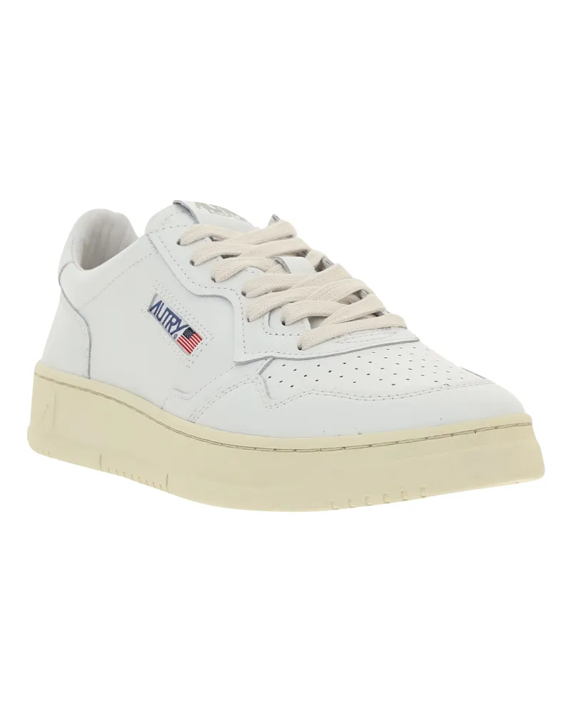 AUTRY Perforated Leather Sneakers — White White