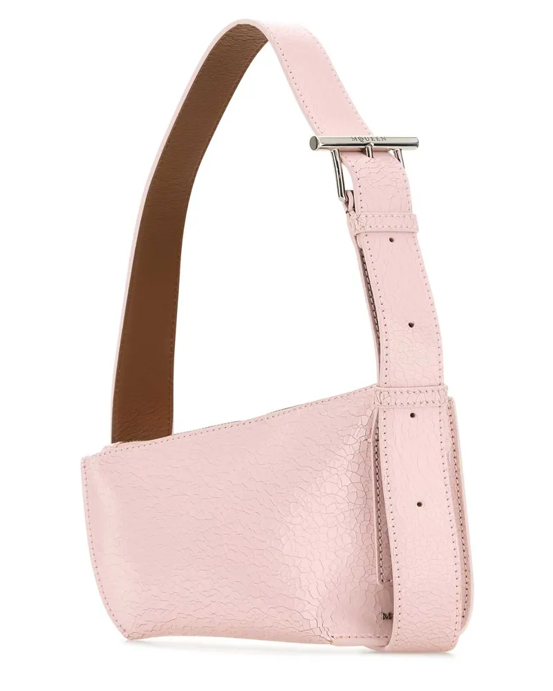 Alexander McQueen Women's Pink Leather Sling T-Bar Crossbody Bag Pinkcognacsilver Borse A Tracolla Pink