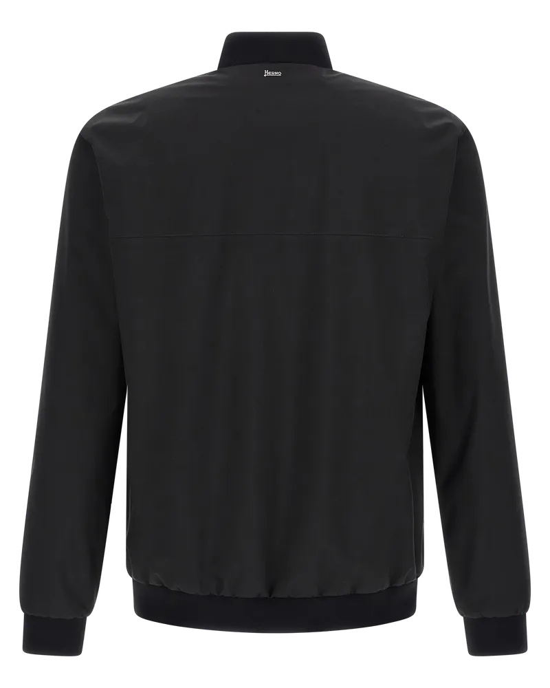 Herno Water-Repellent Pro-Meteo Bomber Jacket — Black Black