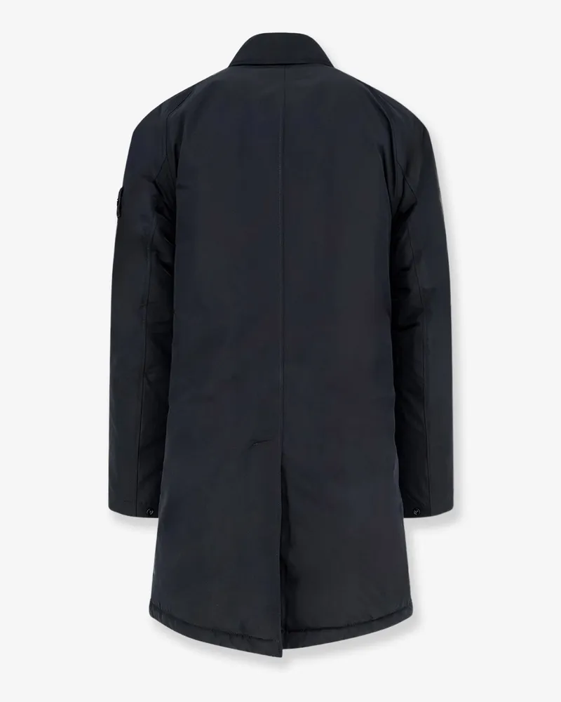 Stone Island Men's Padded Long Jacket Micro Reps Black Polyester Black