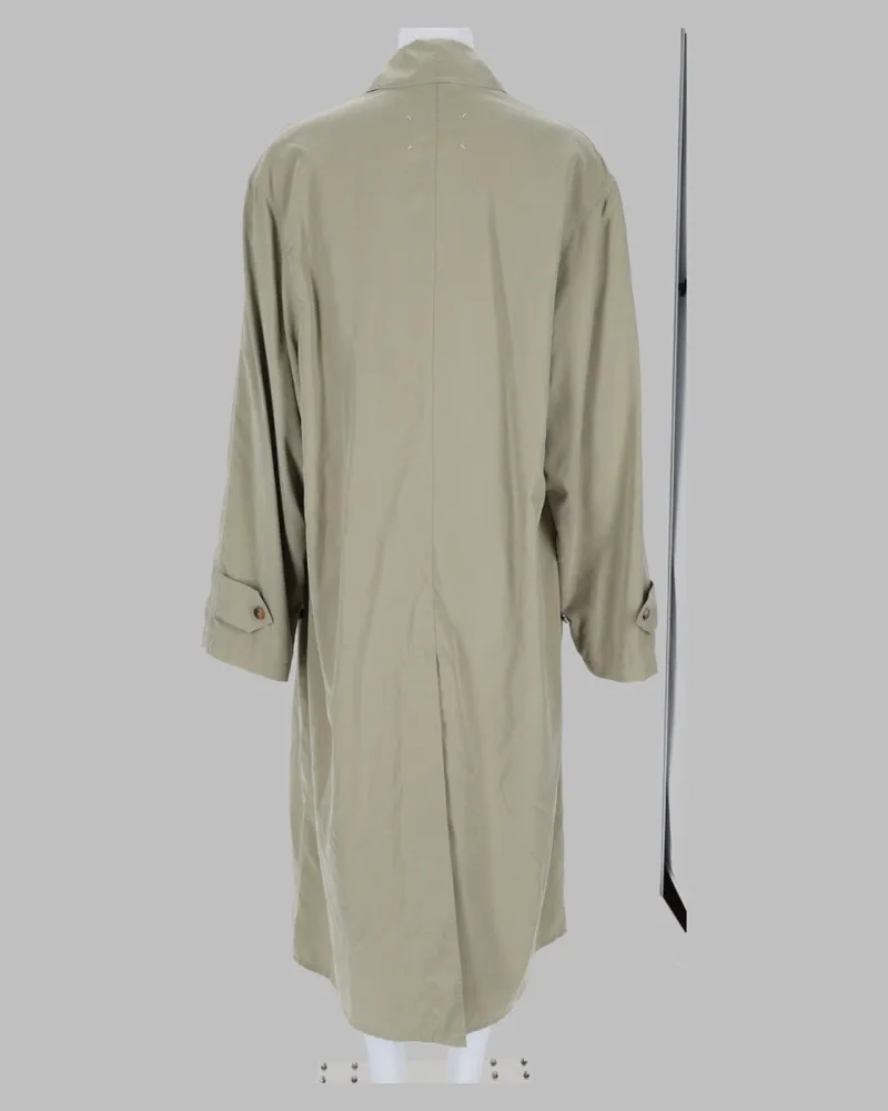 Maison Margiela Women's Single-Breasted Trench Coat Beige Polyester & Raincoats Beige