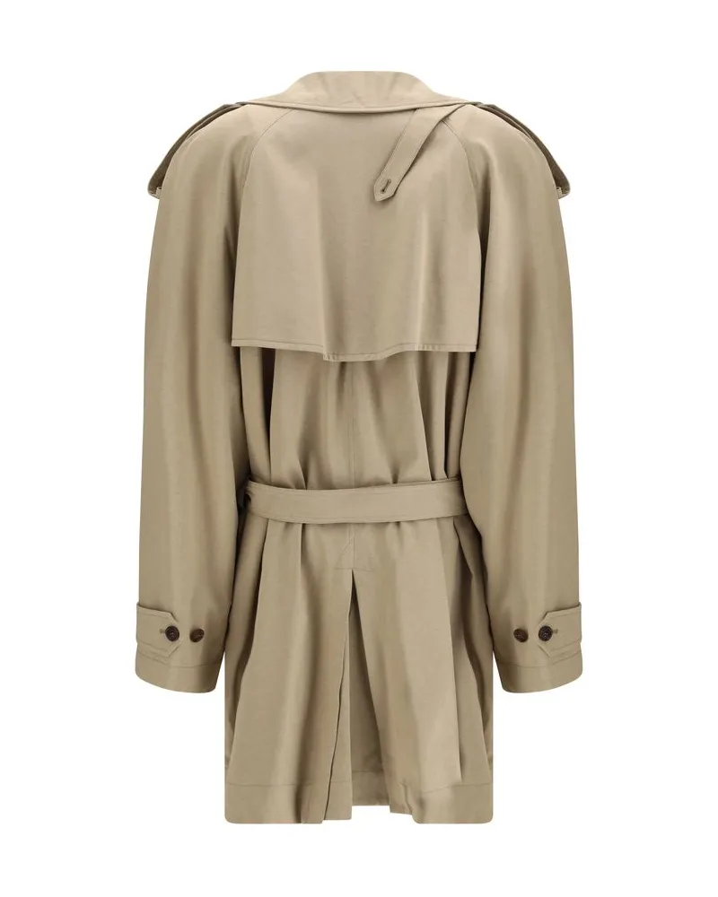 Balenciaga Women's Beige Cotton Trench Coat Clothing Beige
