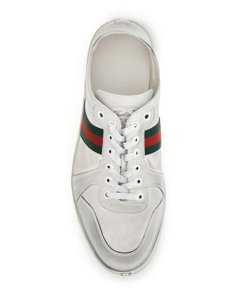 Gucci Men's Sneakers Stretch Leather White White-White-Vrv Trainers White/white/vrv White