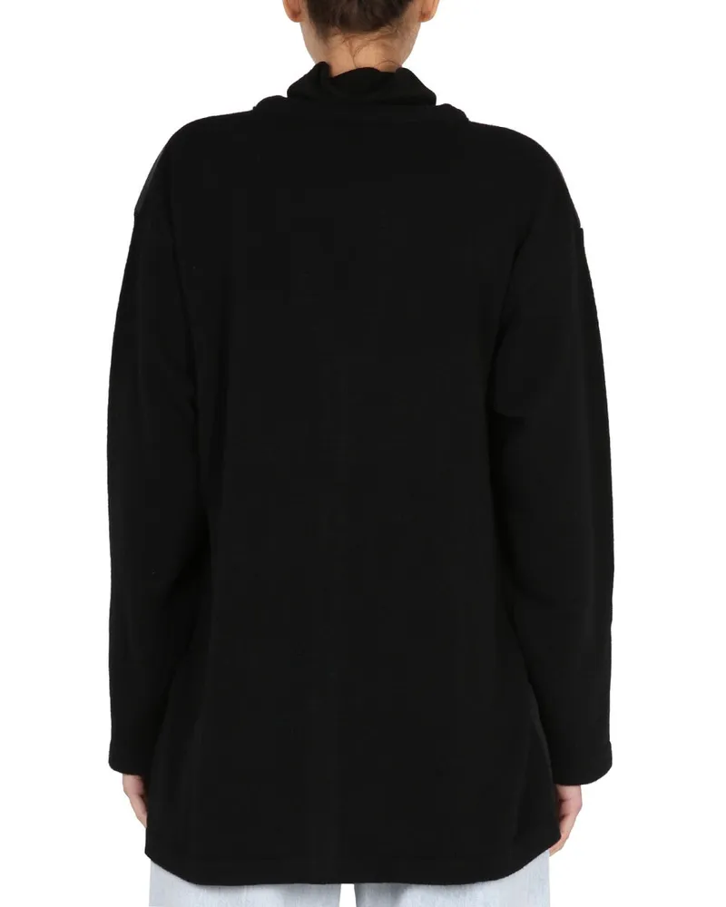 ASPESI V-Neck Wool Cardigan — Black Black