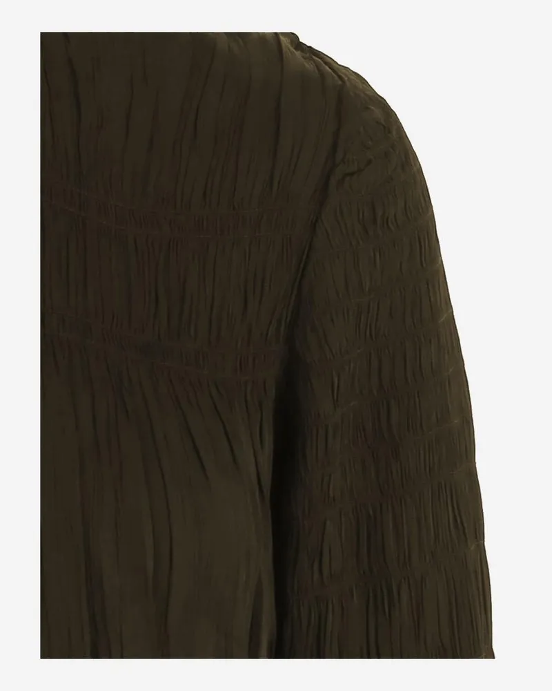By Malene Birger Women's Viscose Shirt With Drawstring Closure Brown Top Brown