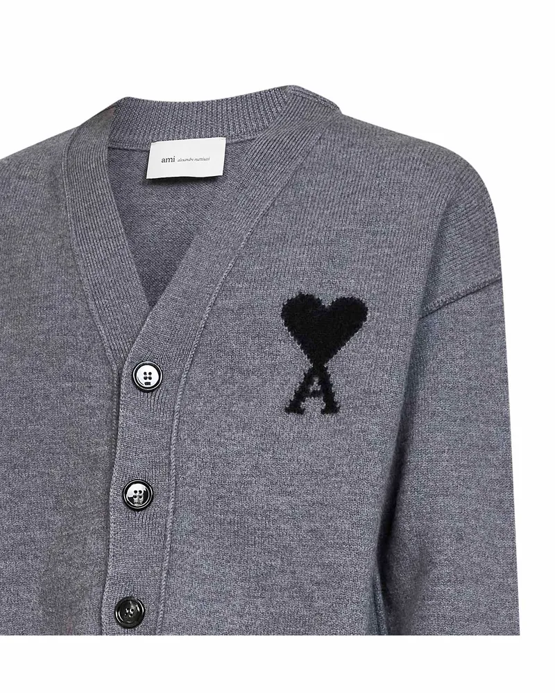 AMI Paris Cardigan — Gray Gray