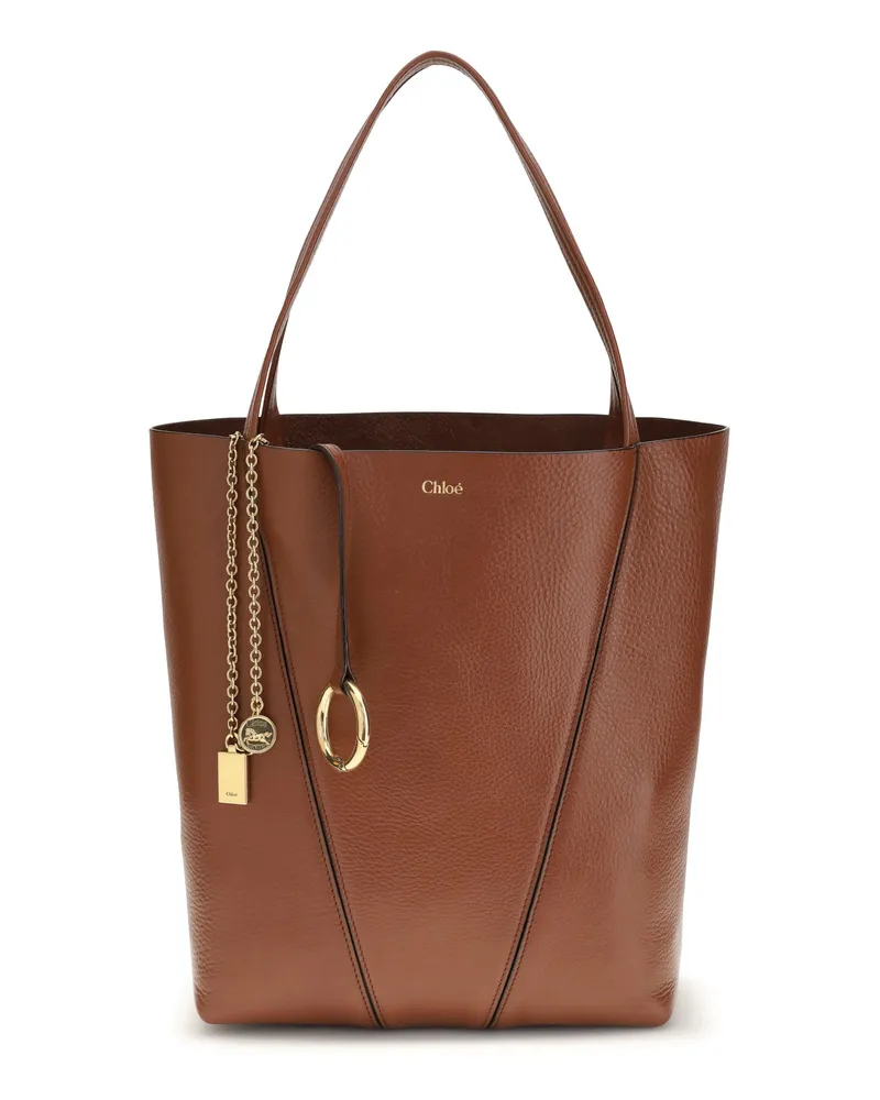 Chloé Women's Shoulder Bag Spin Blushy Brown Calf Leather Brown
