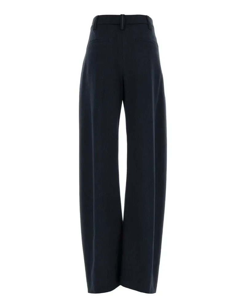 Brunello Cucinelli Stretch Wool Trousers — Navy Navy