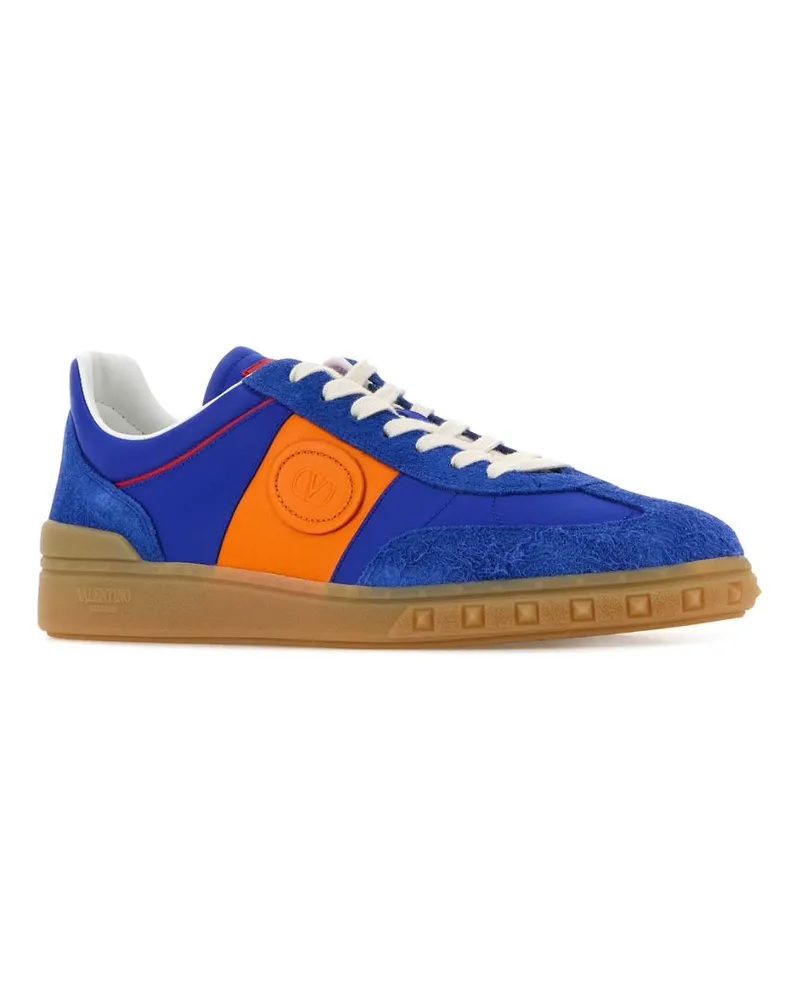 Valentino Garavani Men's Electric Blue Suede And Fabric Upvillage Sneakers Acidbluenewzafpumpkinpumcoralram Blue