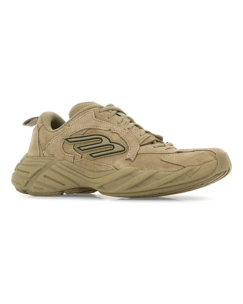 Balenciaga Men's Beige Suede Monday Sneakers Beige