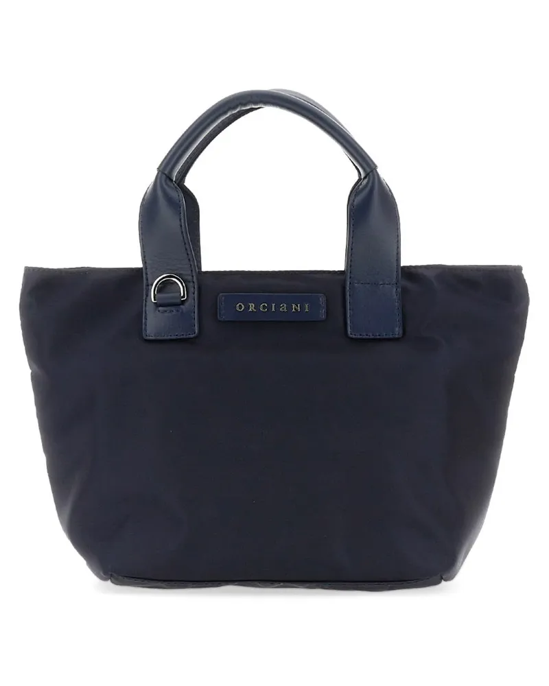 Orciani Double Handle Shoulder Bag — Blue Blue