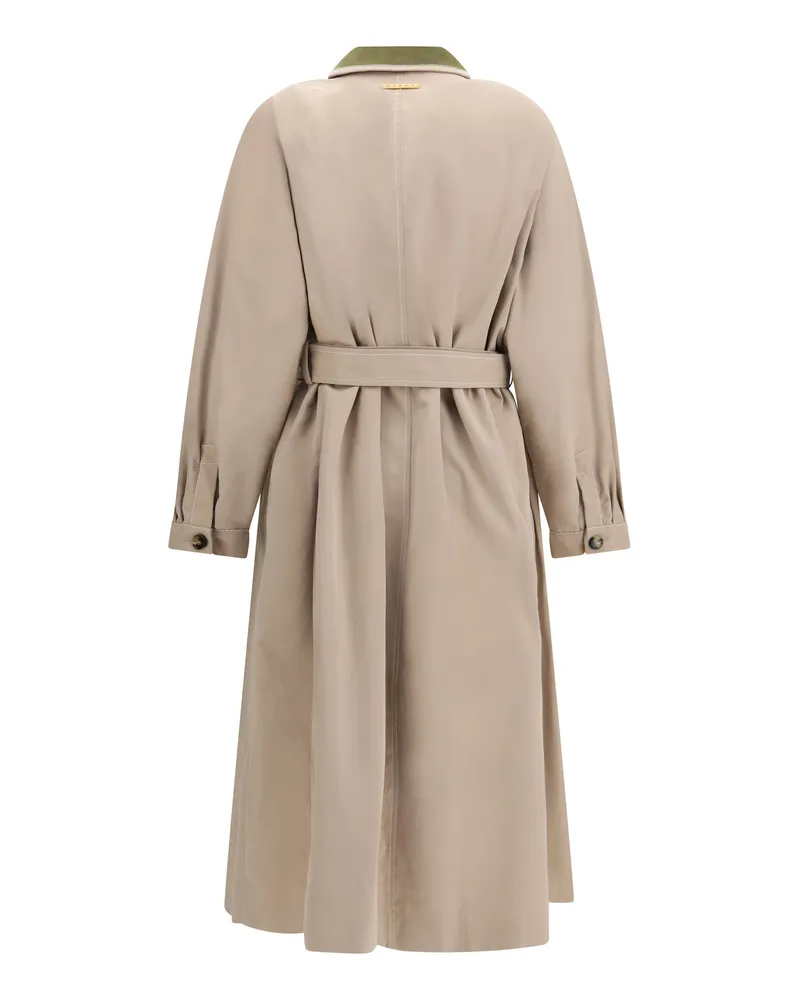 Marni Women's Gabardine Trench Cement Coat Beige