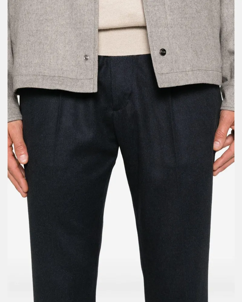 Herno Men Trousers Navy Blue Silk-Cashmere Navy