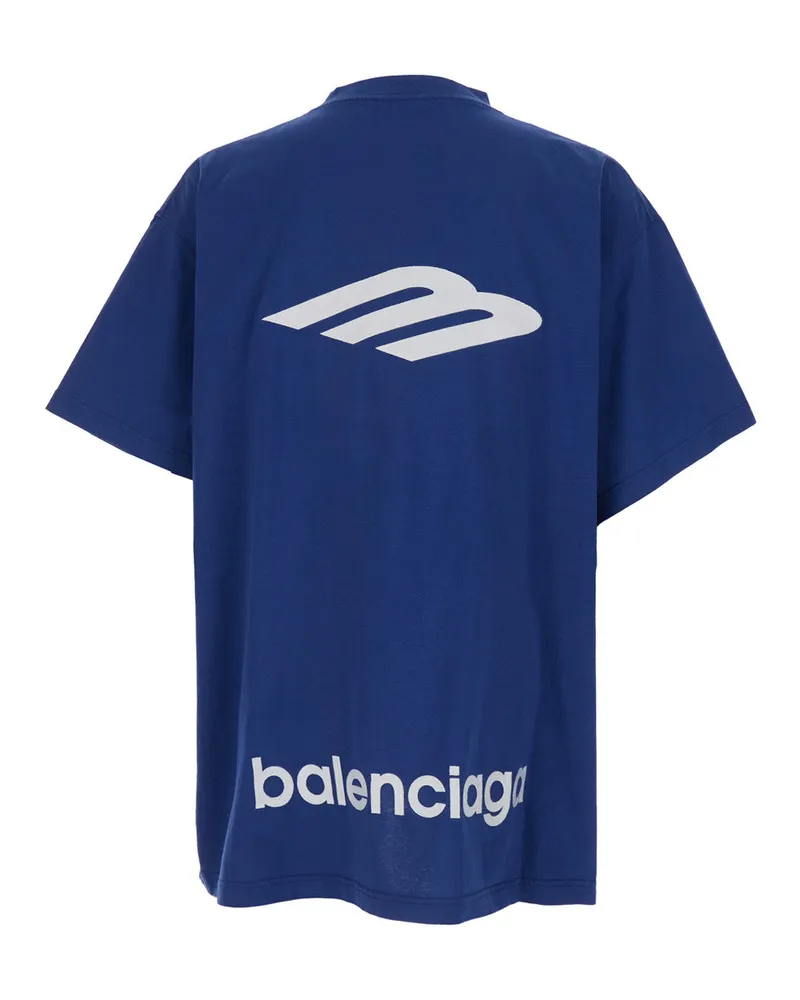 Balenciaga Men's T-Shirt Cotton Blue T-Shirts And Polos Blue