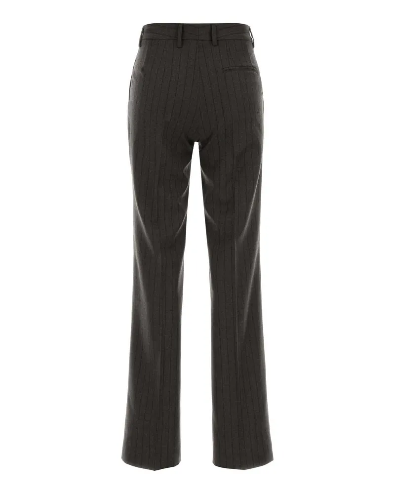 PT TORINO Women's Embroidered Wool Jodie Pant Grigio Exterior: Virgin Pantaloni Trousers Gray