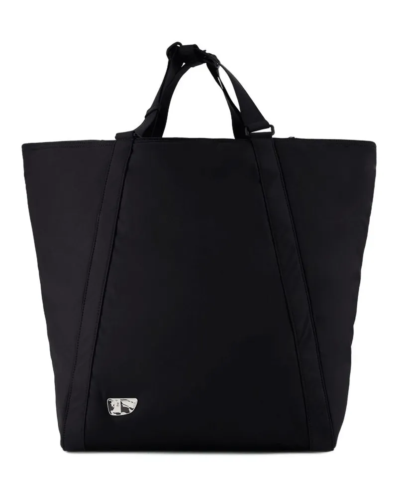 Burberry Unisex Shield Shopper Bag -  Nylon Black Totes-Shopping-Bags Black