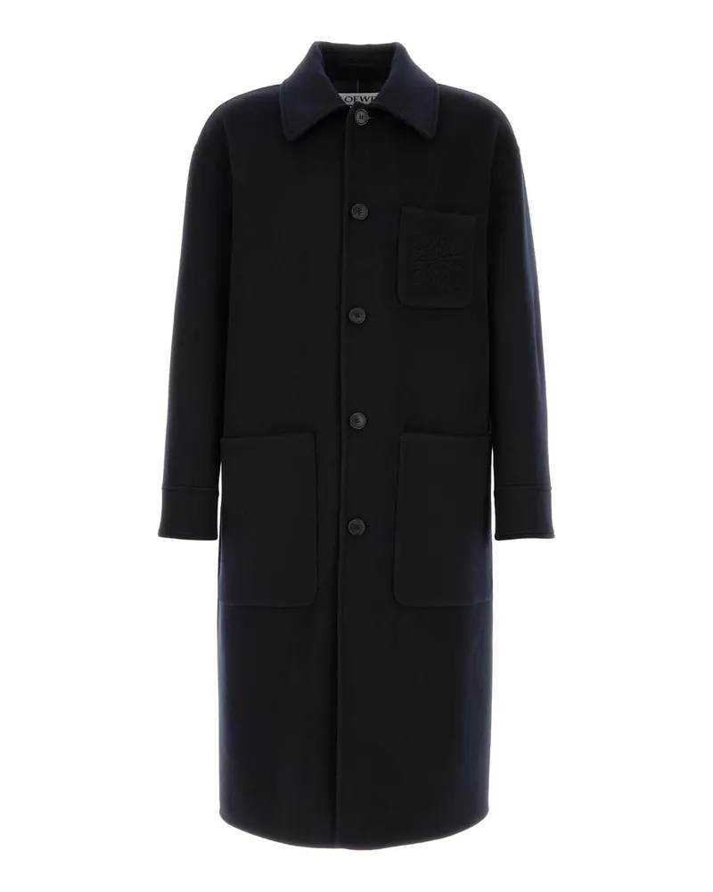 Loewe Navygrey Exterior: Wool Cashmere Cappotti Coat Navy