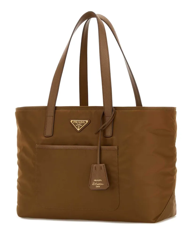 Prada Women's Brown Re-Nylon Shopping Bag Brandy Borse A Mano Brown