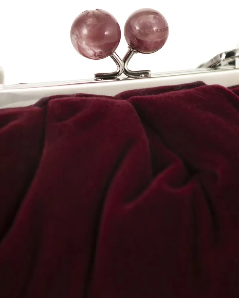Max Mara Women's Clutch Bag Pasticcino Bordeaux Velvet Cotton Bordeaux