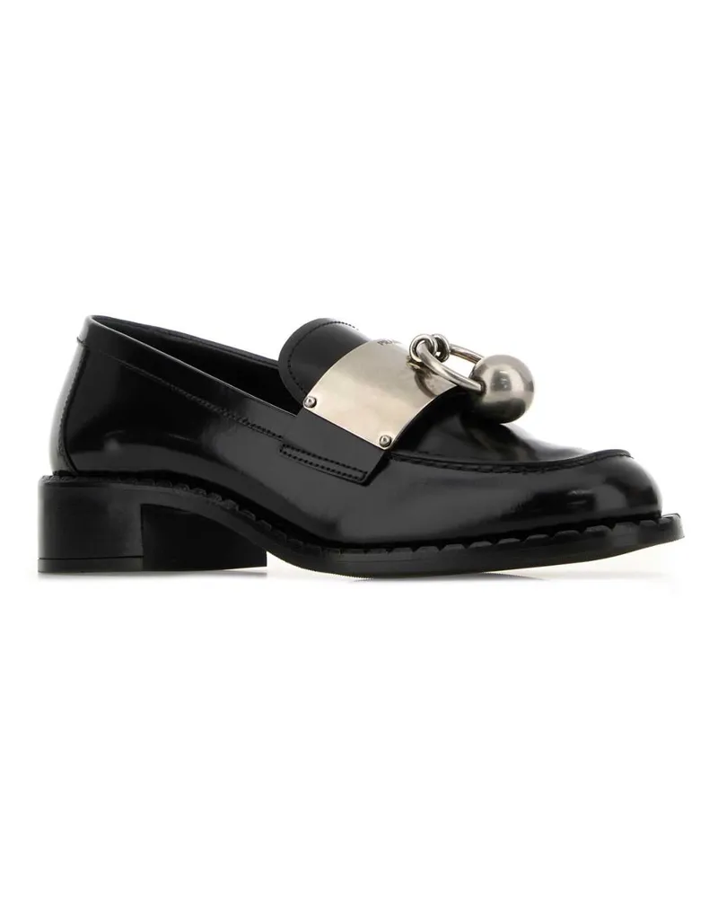 Prada Women's Black Leather Loafers Nero Calfleather Mocassini Black