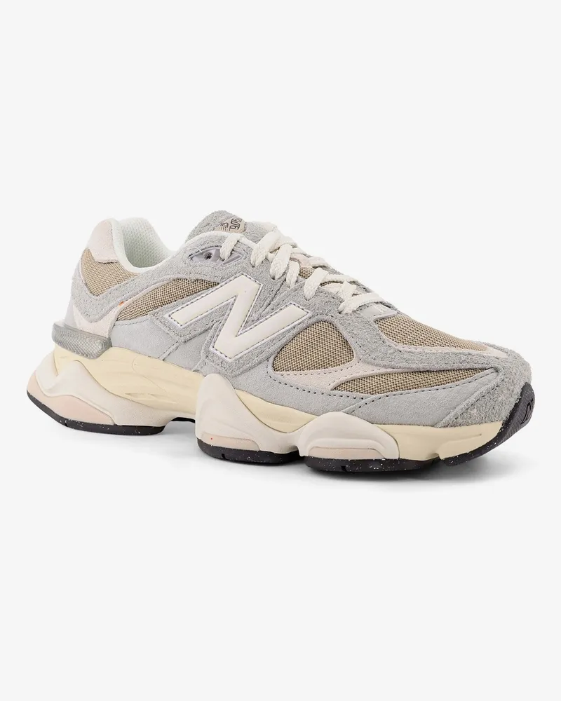 New Balance Men's Mesh And Suede 9060 Sneakers Grey Nylon-Suede Trainers Nylon/suede Gray