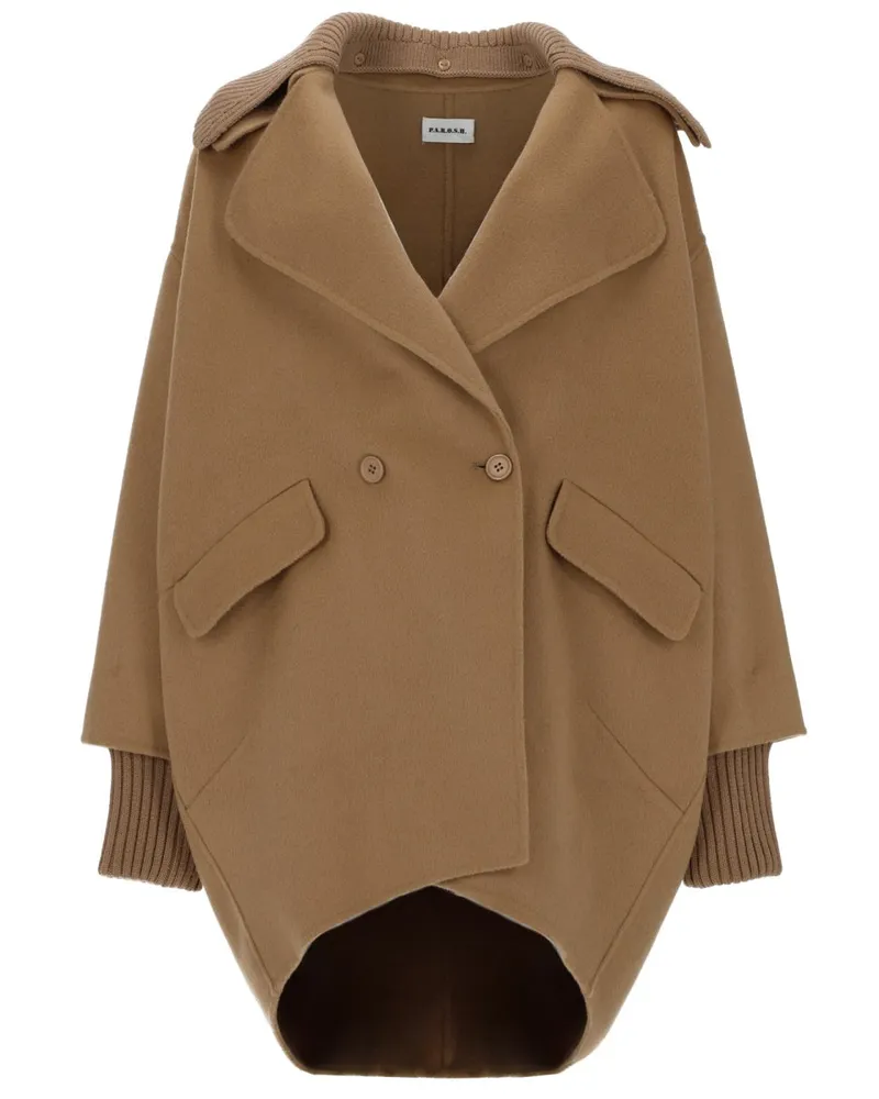 P.A.R.O.S.H. Wool Trench Coat — Beige 
