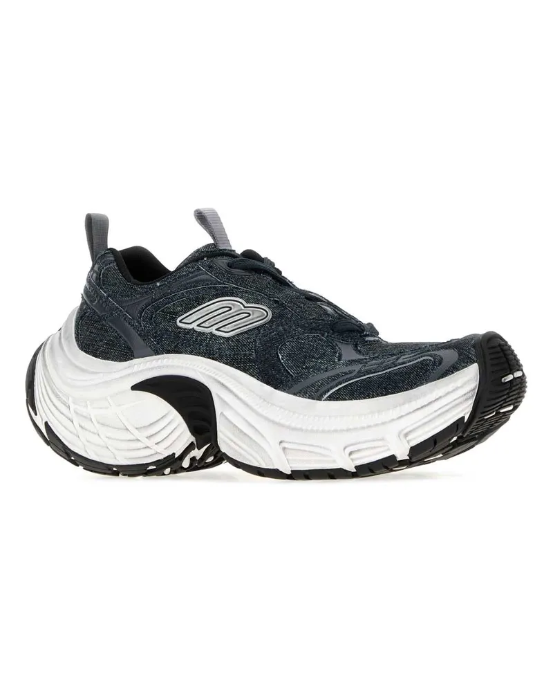 Balenciaga Men's Denim 6xl Sneakers Blue - White Blue
