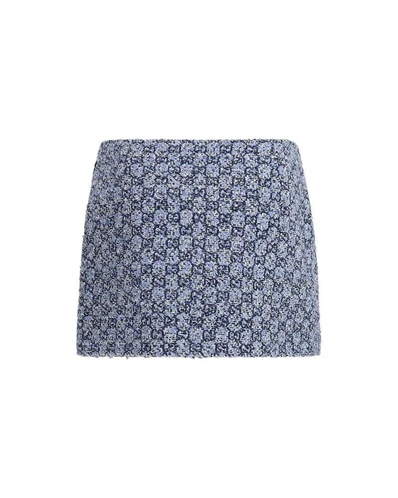 Gucci Women's Blue Cotton Mini Skirt Blue