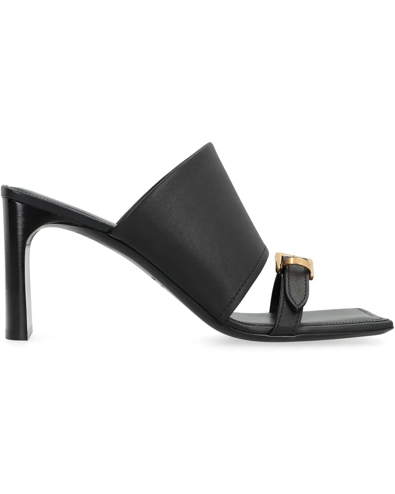 Balenciaga Men's Leather Sandals Bel Air Natural Calf Smooth Calf-Metal Accents Mules Calf/metal Black