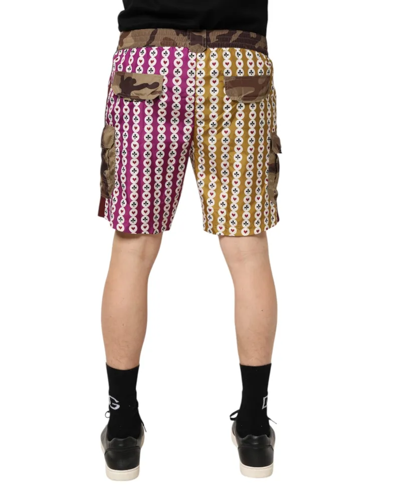Dolce & Gabbana Playing Card Camouflage Shorts — Multicolor Multicolor