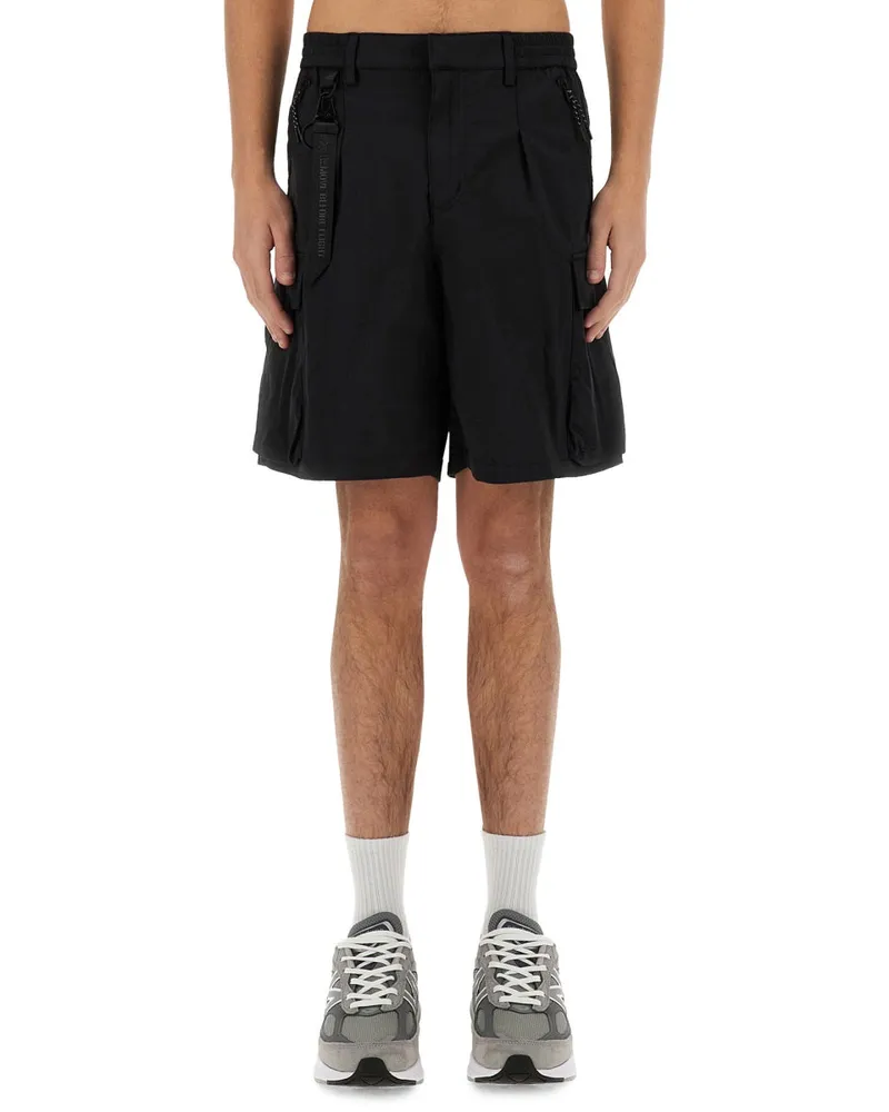 Alpha Industries Cotton-Blend Cargo Shorts — Black Black