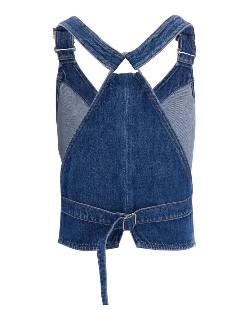 SPORTMAX Women's Denim Gilet Night Blue Cotton Waistcoats & Gilets Blue