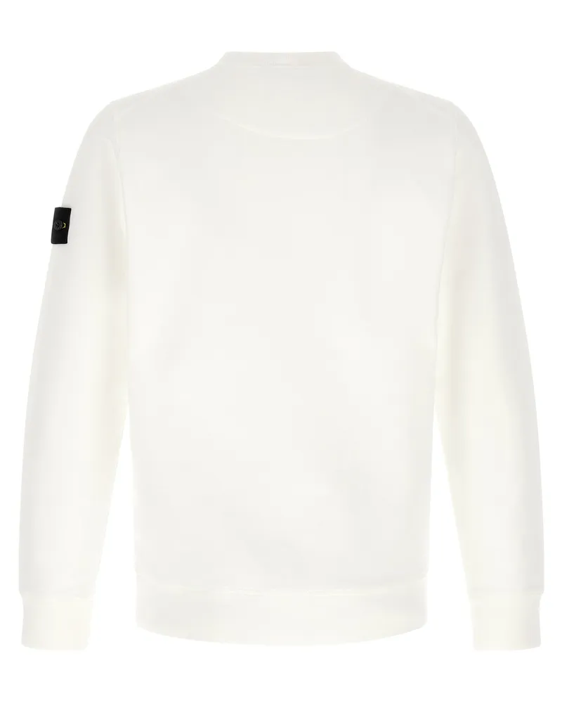 Stone Island Badge Logo Crewneck Sweatshirt — White White