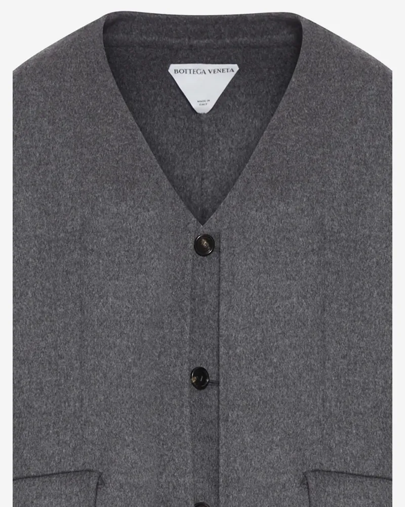 Bottega Veneta Women's Multi-Layered Wool Vest Grey Waistcoats & Gilets Gray
