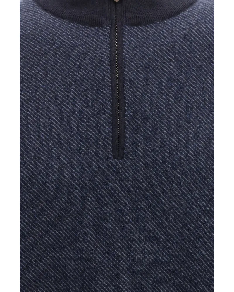 Loro Piana Men's Cashmere Sweater Roadster Navy Blue Blue-Nightly Reserv. (capra Hircus) Blue/nightly Navy