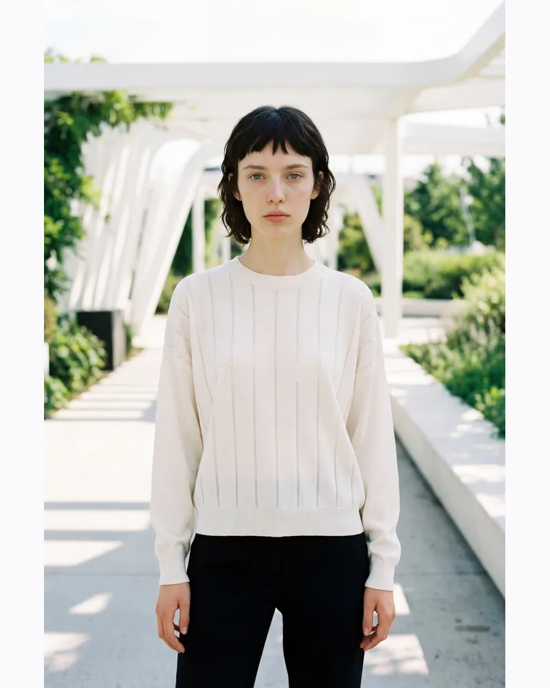 Brunello Cucinelli Cashmere Ribbed Sweater — White White