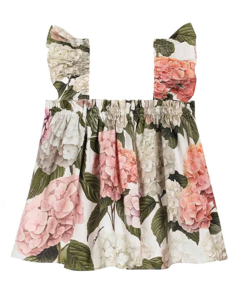 Dolce & Gabbana Floral Cotton Blouse — White White