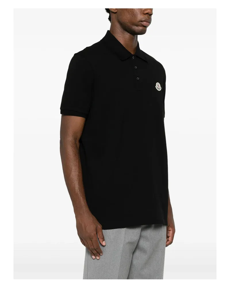 Moncler Cotton Piqué Polo Shirt — Black Black